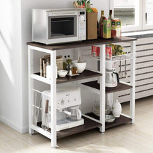 Heavy duty mixcept multi purpose 3 tier kitchen bakers rack utility microwave oven stand storage cart workstation shelf w5s bk mi black