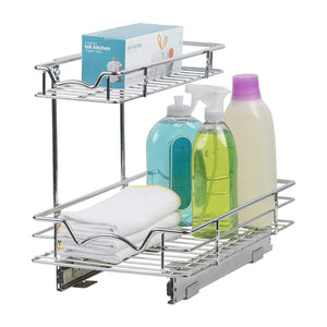 Budget friendly slide out cabinet organizer 11w x 18d x 14 1 2h requires at least 12 cabinet opening kitchen cabinet pull out two tier roll out sliding shelves storage organizer for extra storage