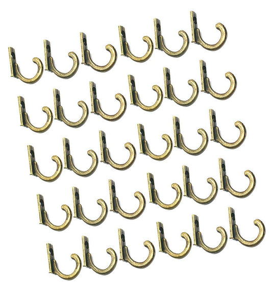 30pc Vintage Bronze Wall Mounted Single Hook Hangers (A)