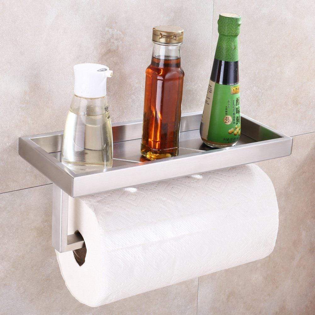 Cheap kitchen paper towel holder with shelf aplusee sus304 stainless steel bathroom toilet paper holder with wet wipes dispenser seasonings spice rack storage organizer brushed nickel