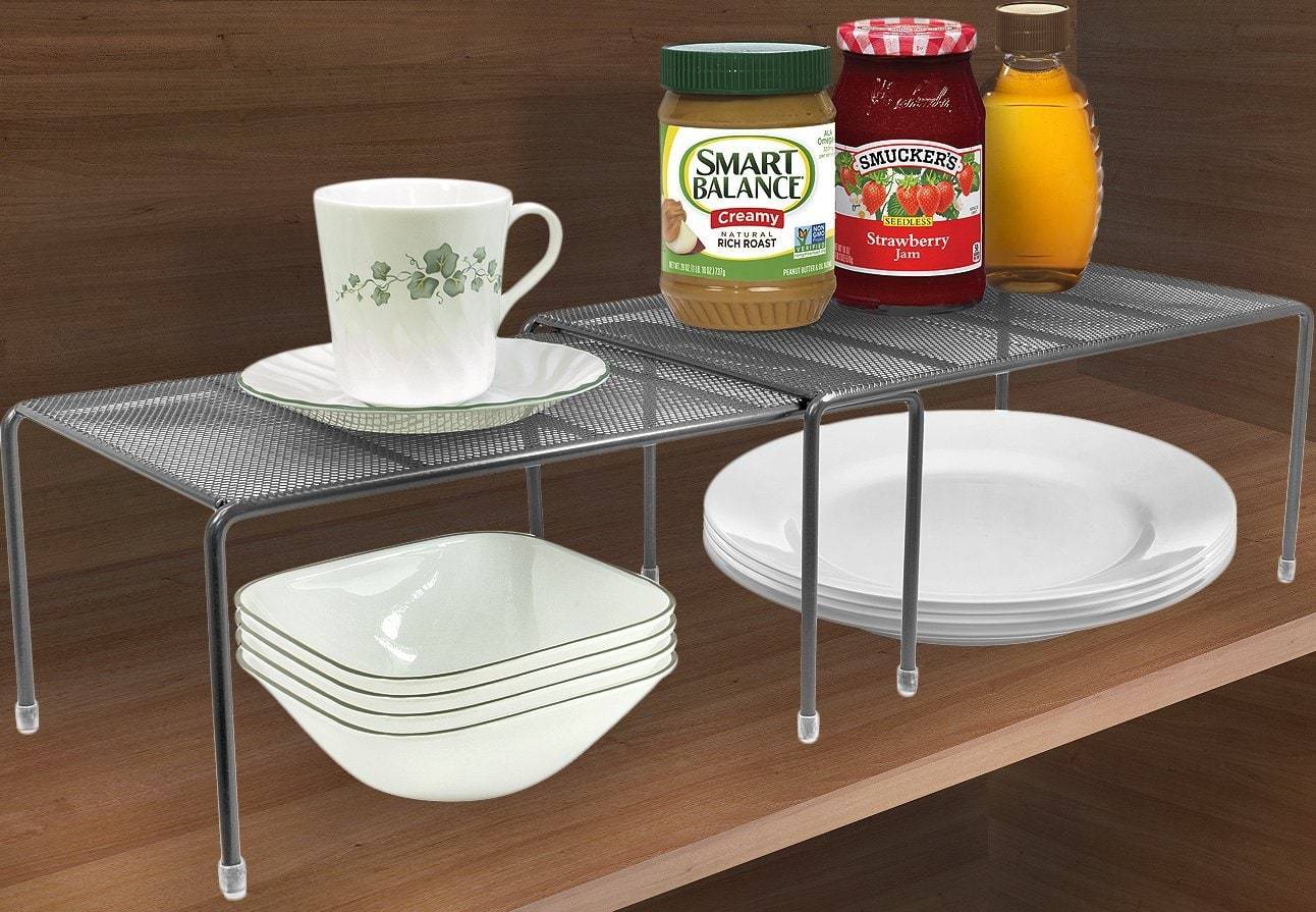 Storage organizer sorbus pantry cabinet organizers features stackable expandable shelves made of steel ideal for pantry cabinet countertop and much more in kitchen bathroom silver