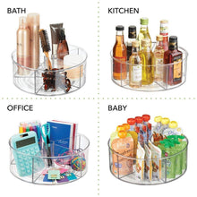 Get mdesign divided lazy susan turntable storage container for kitchen cabinet pantry refrigerator countertop bpa free food safe spinning organizer for kids toddlers 5 sections 4 pack clear