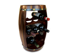 Top rated puzzled alexander wine rack 8 bottle free standing wine holder bottle rack floor stand or countertop wine wooden barrel decor storage organizer liquor display to decorate home kitchen bar accessory