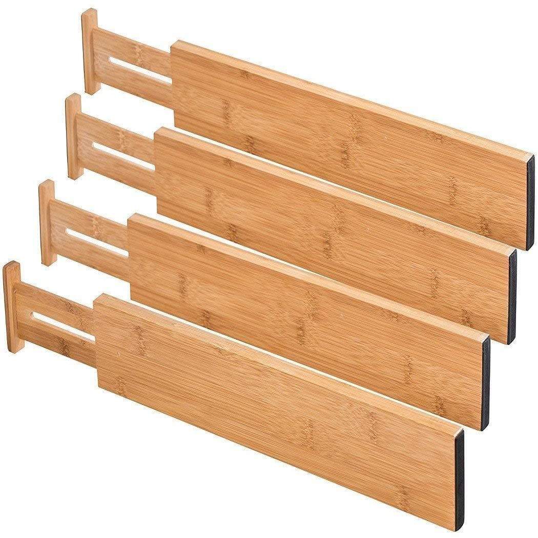 Get unuber bamboo kitchen drawer dividers drawer organizers expandable drawer dividers separators organizers for in kitchen dresser bathroom bedroom desk baby drawer