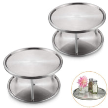 Discover starvast 2 pack 2 tier stainless steel lazy susan turntable 10 inch 360 degree lazy susan spice rack organizer for kitchen cabinet countertop centerpiece