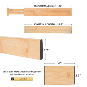 Online shopping skatco bamboo drawer dividers spring adjustable kitchen drawer organizers set of 4 bamboo drawer organizer drawer divider for the kitchen bedroom dresser office bathroom natural
