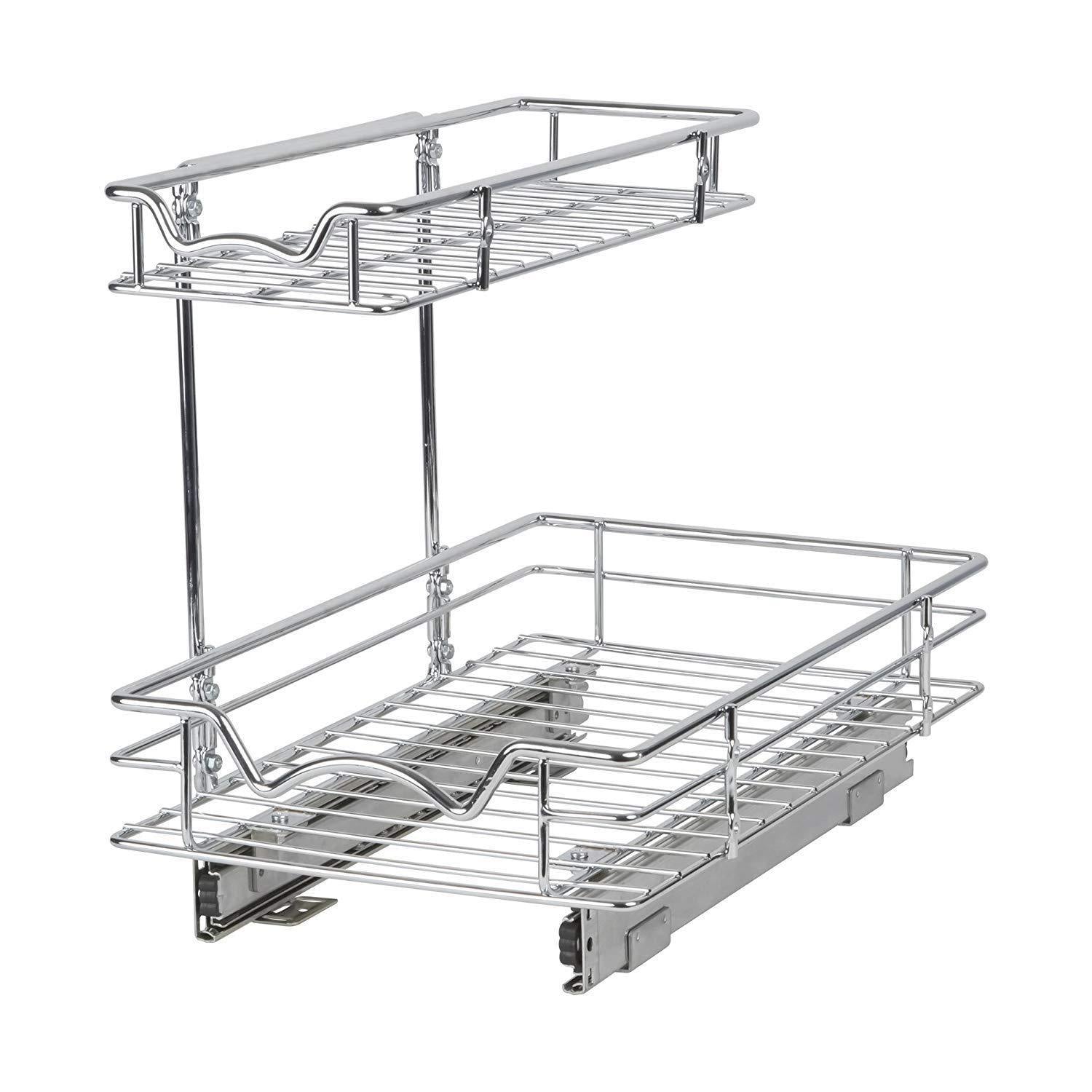 Discover the slide out cabinet organizer 11w x 18d x 14 1 2h requires at least 12 cabinet opening kitchen cabinet pull out two tier roll out sliding shelves storage organizer for extra storage