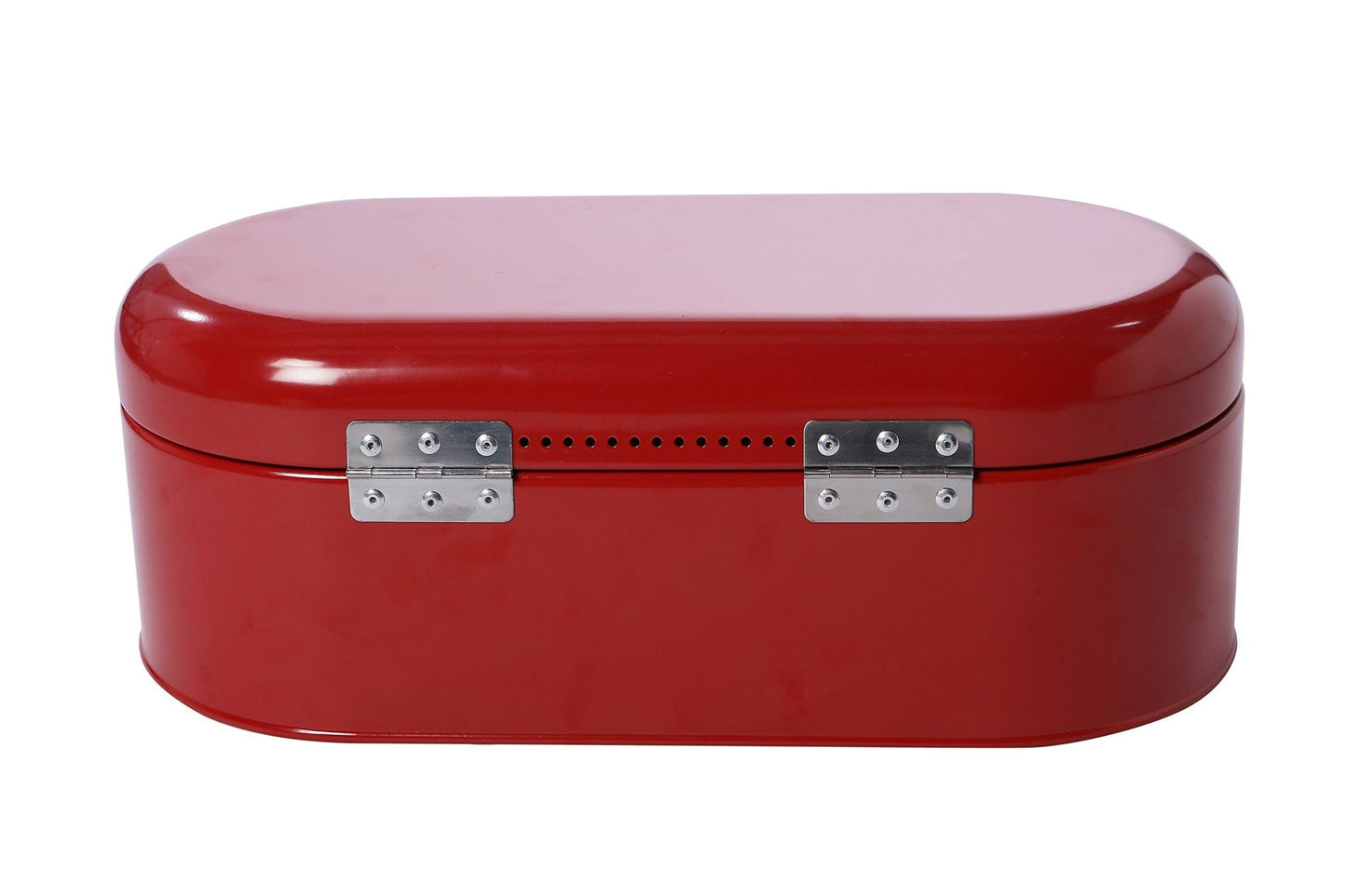 New large bread box for kitchen counter bread bin storage container with lid metal vintage retro design for loaves sliced bread pastries red 17 x 9 x 6 inches