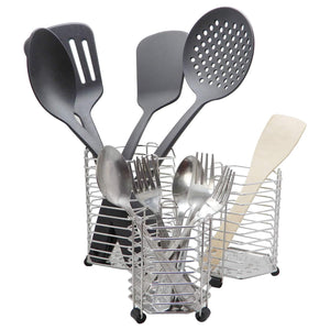 Latest bignay stainless steel kitchen utensil holder caddy holder brushed stainless steel cookware cutlery utensil holder pack of 3