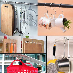 Shop kitovet medium s hooks heavy duty stainless steel s shaped hanging hooks for hanging metal kitchen pot pan hanger storage rack closet s type hooks multiple uses