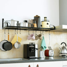 Love-KANKEI Pot Rack Wall Mounted 16.5" x 12" - Pan Pot Organizer with 16 Hooks for Cookware Utensils Organization Set of 2