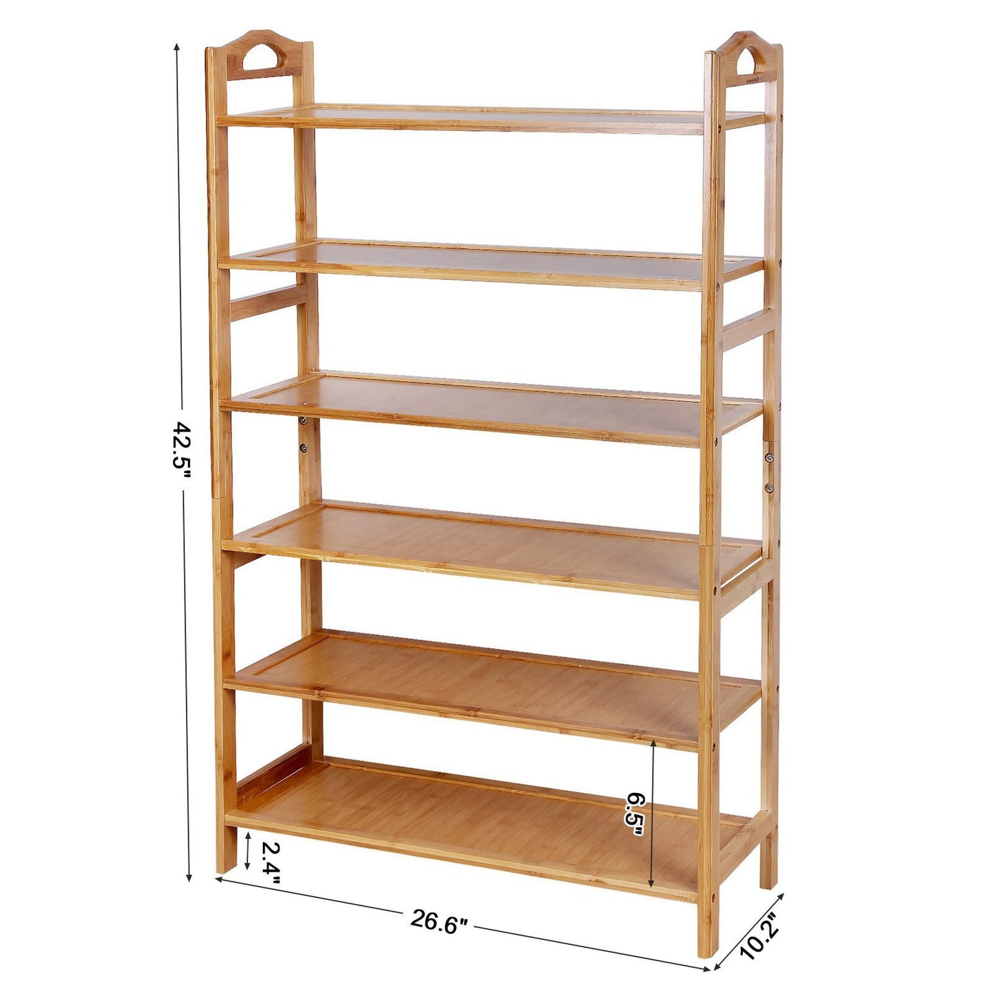 Best seller  songmics bamboo wood shoe rack 6 tier 18 24 pairs entryway standing shoe shelf storage organizer for kitchen living room closet ulbs26n