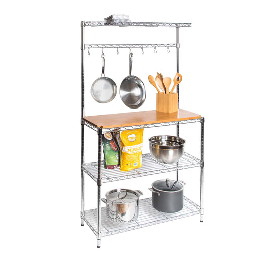 Great seville classics bakers rack for kitchens solid wood top 14 x 36 x 63 h