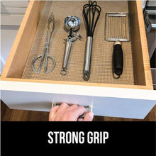 New gorilla grip original drawer and shelf liner non adhesive size 20 inch x 20 ft durable and strong grip liners for drawers shelves cabinets storage kitchen and desks quatrefoil gray white