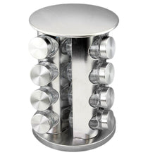 Discover the best double2c revolving countertop spice rack stainless steel seasoning storage organization spice carousel tower for kitchen set of 16 jars