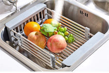 Discover the best lxjymxkitchen storage rack multi function rack stainless steel sink single row frame telescopic drain basket dish drain rack grey
