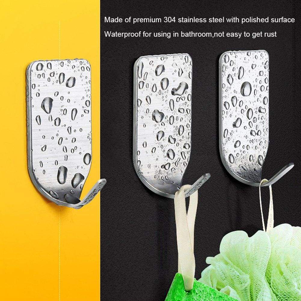 Exclusive adhesive hooks heavy duty wall hooks stainless steel waterproof hanger for kitchen bathroom bags towel coat keys robe home offices8 small 8 big