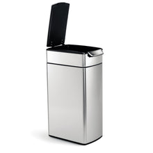 Explore simplehuman 40 liter 10 6 gallon stainless steel slim touch bar kitchen trash can brushed stainless steel
