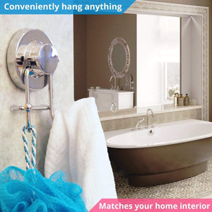 Organize with home so towel hook with suction cup holder bathroom shower kitchen storage organizer hanger for bath robe towel coat loofah stainless steel chrome 2