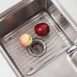 Storage organizer kitchen cutlery storage rack household 304 stainless steel tray rack sink dishes fruit and vegetable drain rack
