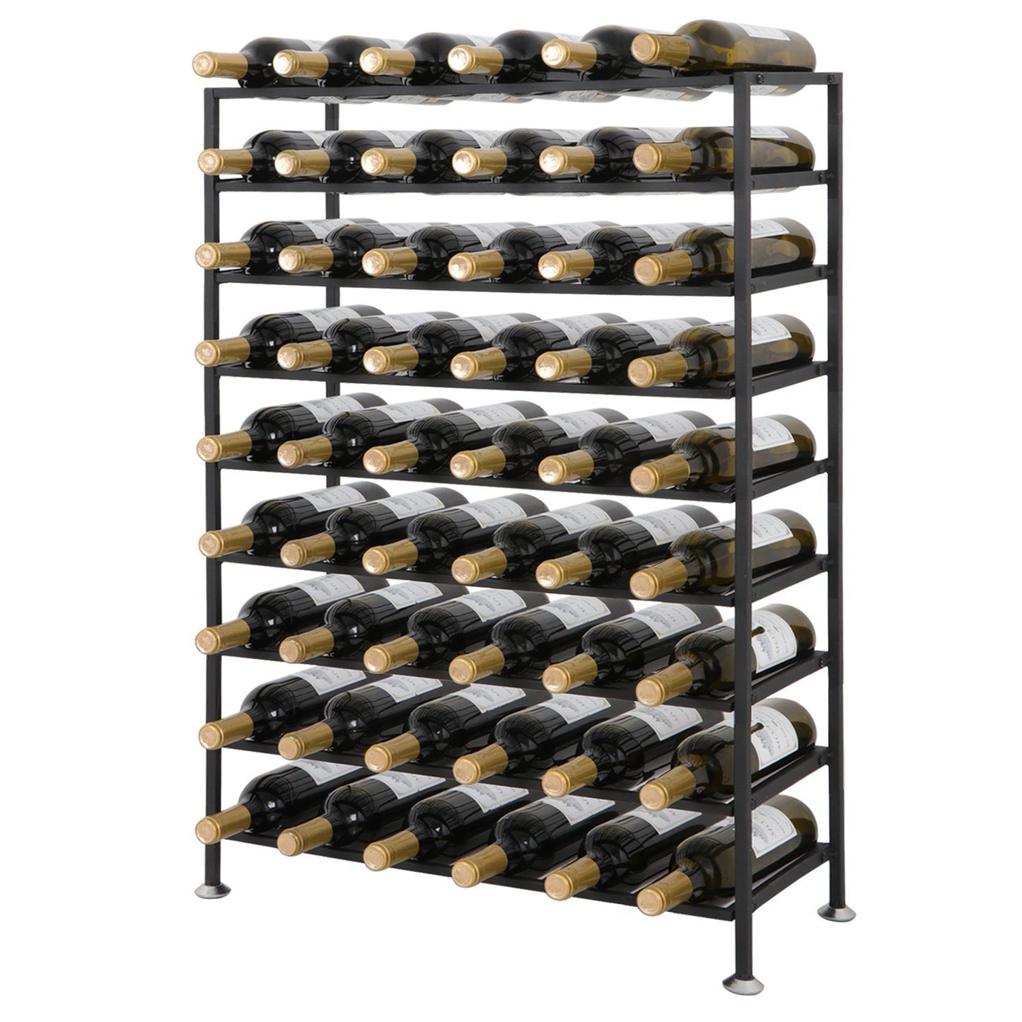 Organize with homgarden 54 bottle free standing deluxe large foldable metal wine rack cellar storage organizer shelves kitchen decor cabinet display stand holder