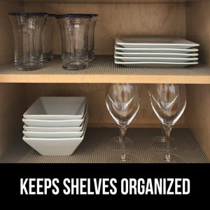 Latest gorilla grip original drawer and shelf liner non adhesive size 20 inch x 20 ft durable and strong grip liners for drawers shelves cabinets storage kitchen and desks quatrefoil gray white
