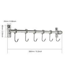 Featured baoef kitchen sliding hooks solid stainless steel hanging rack rail with 12 utensil removable s hooks for towel pot pan spoon loofah bathrobe wall mounted