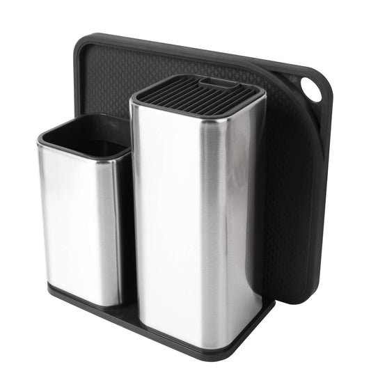 Budget elfrhino utensils holder stainless steel kitchen tools knives holder knives block utensils container utensils crock flatware caddy cookware cutlery utensils holder multipurpose kitchen storage crock