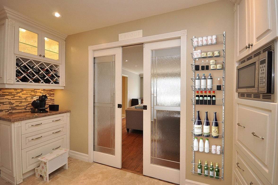 New home complete over the door organizer space saving hanging storage shelves for kitchen pantry closet for spices jars cleaning products and more