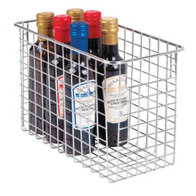 The best mdesign household metal wire storage organizer bins basket with handles for kitchen cabinets pantry bathroom landry room closets garage 4 pack 12 x 6 x 8 chrome