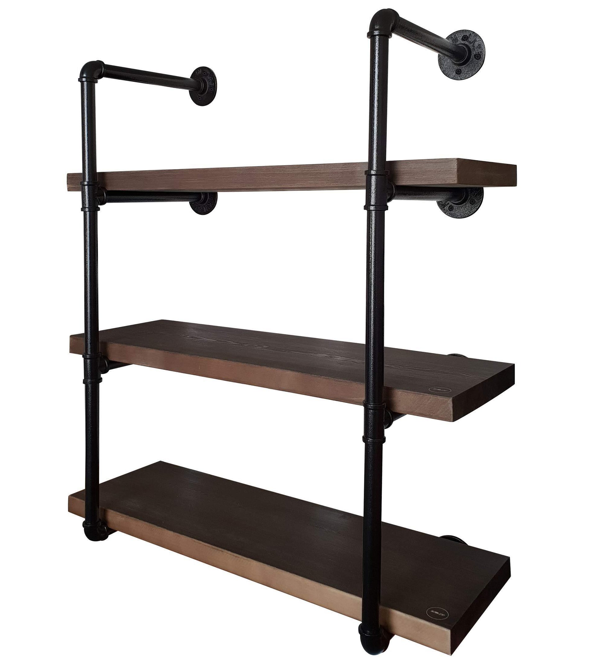 Heavy duty 2choice industrial pipe shelving rustic shelves solid canadian wood vintage sleek pipe shelves for floating bookshelf kitchen living room versatile home decor wall mounted storage 3 tier