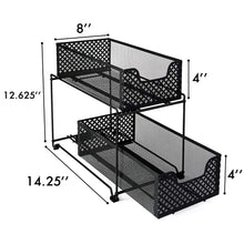 Order now 2 tier organizer baskets with mesh sliding drawers ideal cabinet countertop pantry under the sink and desktop organizer for bathroom kitchen office