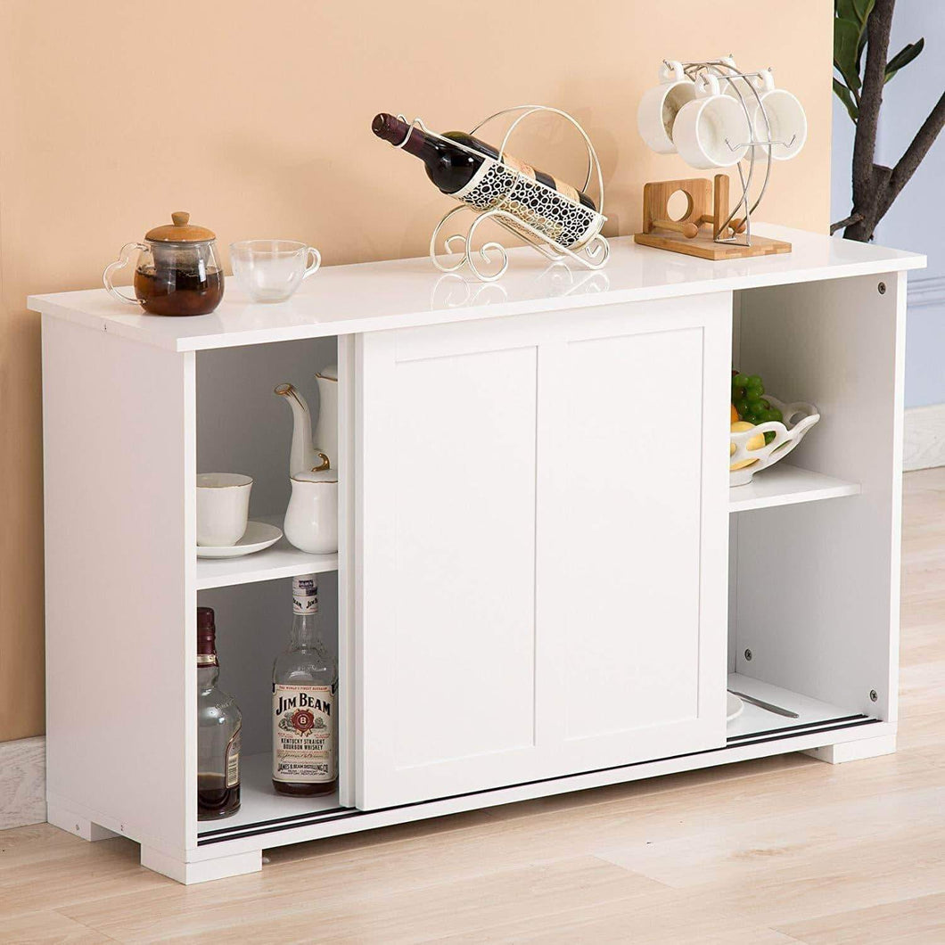 Amazon best mecor sideboards and storage cabinet white kitchen buffet cabinet server table with 2 sliding doors 1 shelf dining room furniture