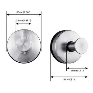 Products jomola 2pcs bathroom towel hook suction cup holder utility shower hooks hanger for towel storage kitchen utensil stainless steel vacuum suction cup hooks brushed finish