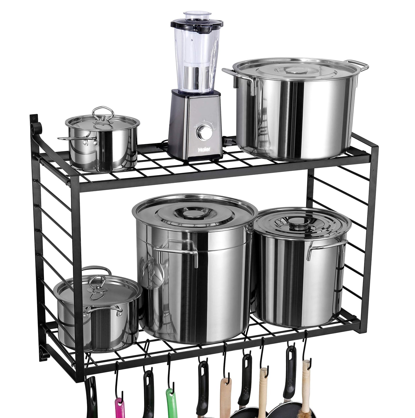 SparkWorks 2-Tiered Wall Mounted Pot Rack