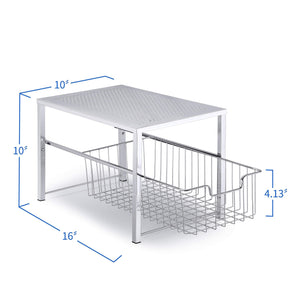 Featured simple trending under sink cabinet organizer with sliding storage drawer desktop organizer for kitchen bathroom office stackbale chrome