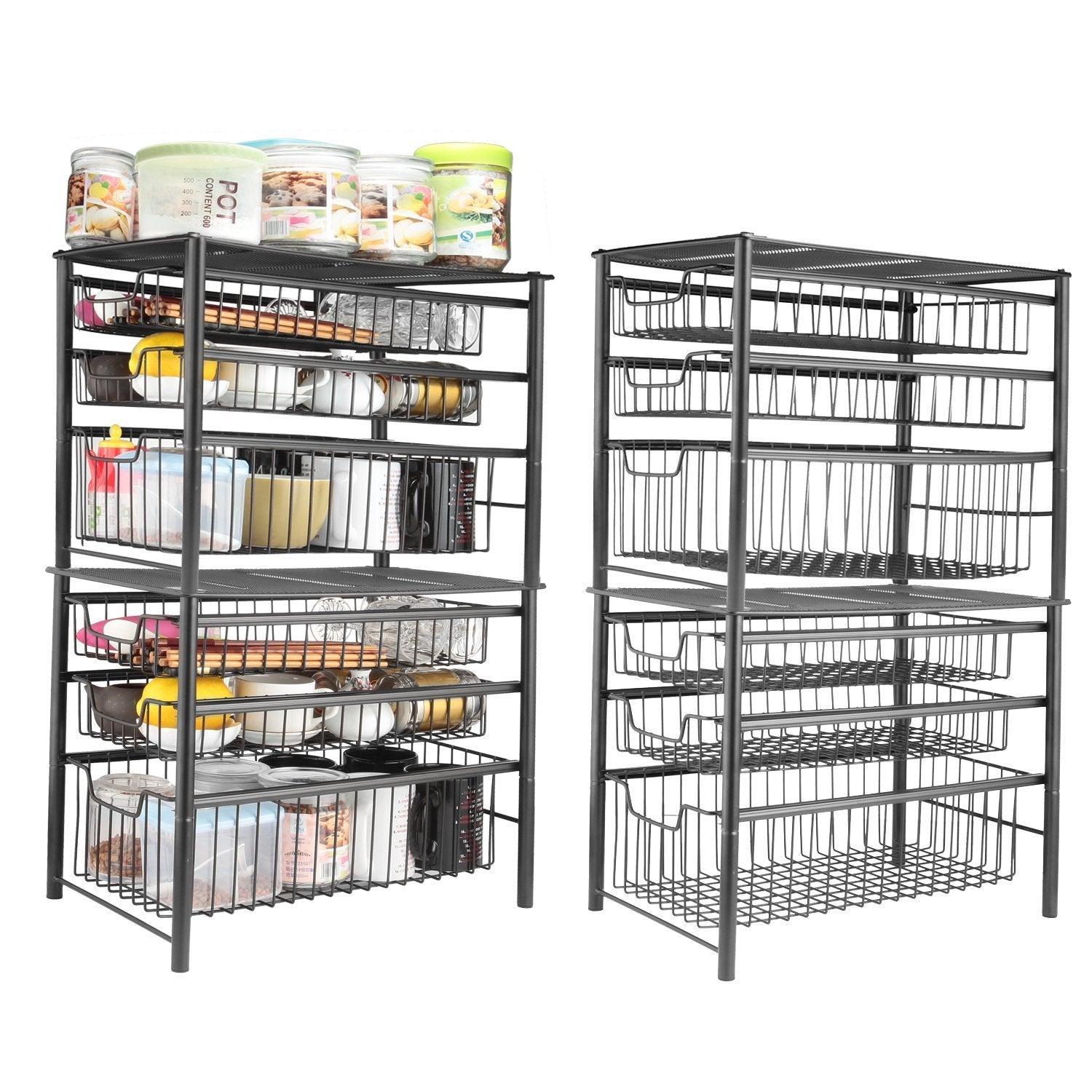 Buy now 3s sliding basket organizer drawer cabinet storage drawers under bathroom kitchen sink organizer tier black