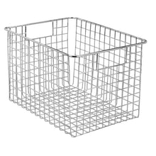 Exclusive mdesign large heavy duty metal wire storage organizer bin basket built in handles for food storage kitchen cabinet pantry closet bedroom bathroom garage 12 x 9 x 8 pack of 4 chrome