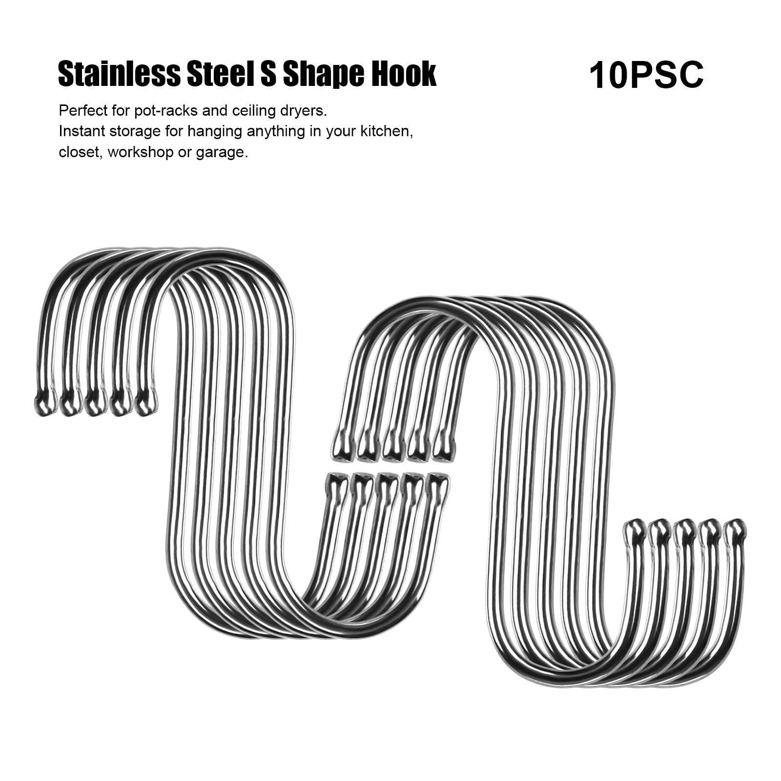 Latest s shaped hook aozbz 20 pack stainless steel heavy duty round s shaped hooks hangers for kitchen bathroom bedroom and office