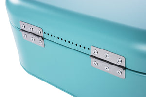 On amazon large bread box for kitchen counter bread bin storage container with lid metal vintage retro design for loaves sliced bread pastries teal 17 x 9 x 6 inches