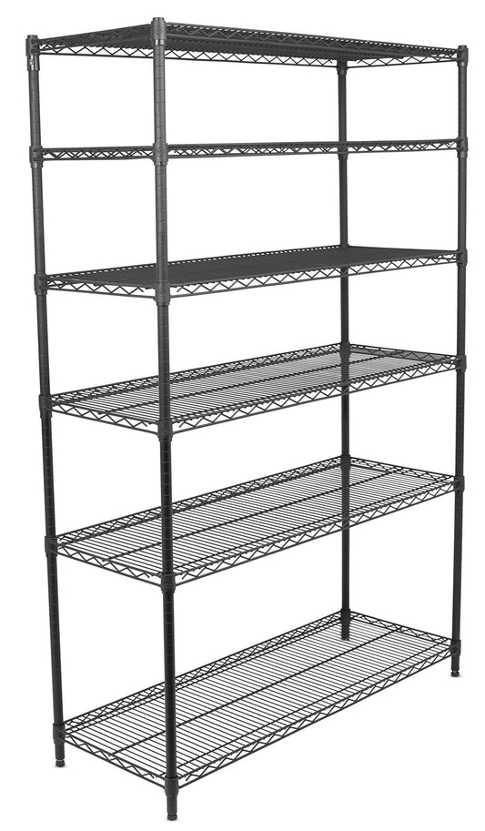 Shop internets best 6 tier wire shelving rack nsf wide flat black home storage heavy duty shelf wide adjustable freestanding rack unit kitchen business organization commercial industrial