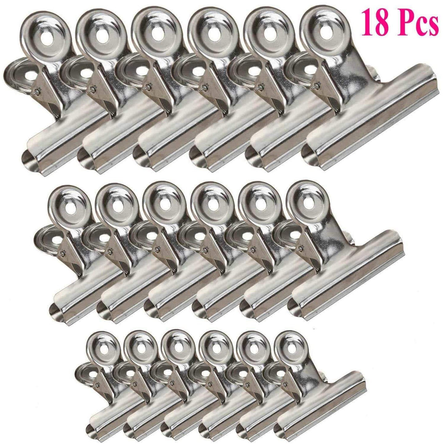 Save chip clips bag clips food clips heavy duty stainless steel clips for bag food bag sealing clips all purpose air tight seal clip cubicle hooks for office school kitchen 18 pack 3 2 5 2