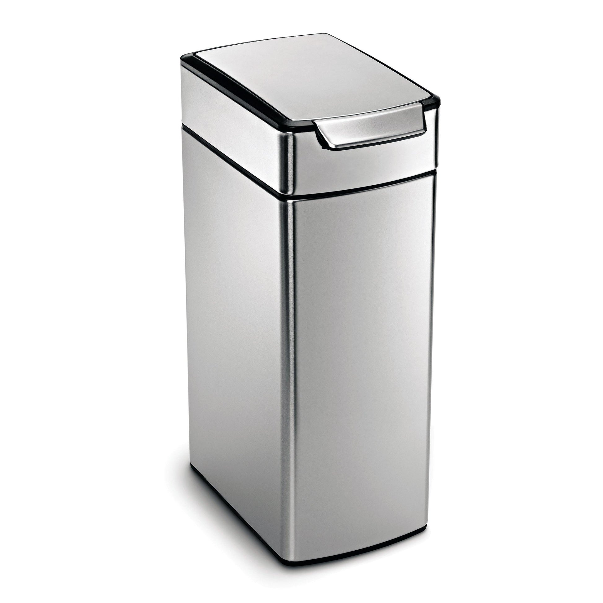 Great simplehuman 40 liter 10 6 gallon stainless steel slim touch bar kitchen trash can brushed stainless steel