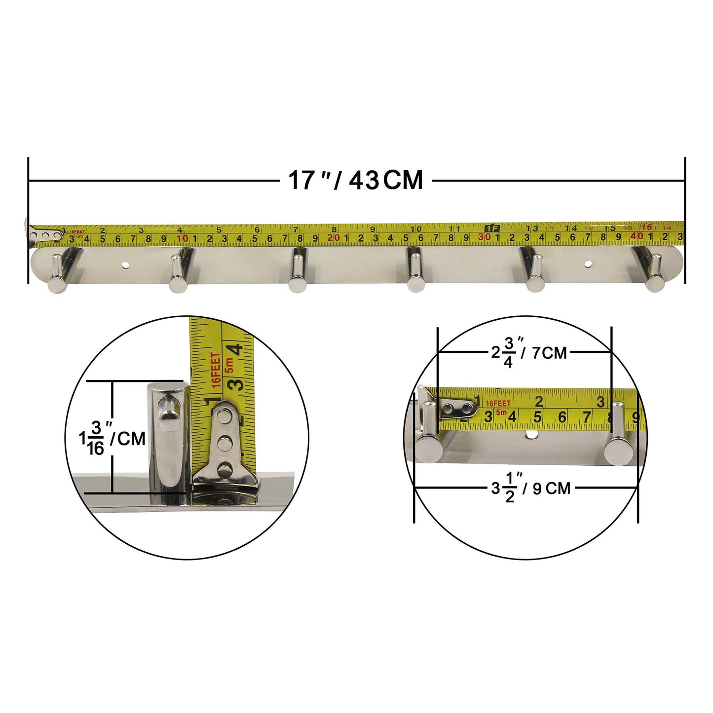 Purchase webi polished 6 peg sus 304 coat robe hook hat garment rack kitchen bath towel holder closet clothes hanger wall mounted bedroom bathroom entryway accessories home office storage organization 304yz6