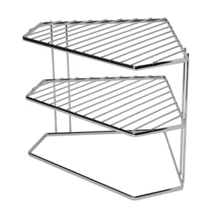 Shop for kitchen details geode corner cabinet helper shelf space saver more shelving works for plates bowls dishes mugs glasses chrome