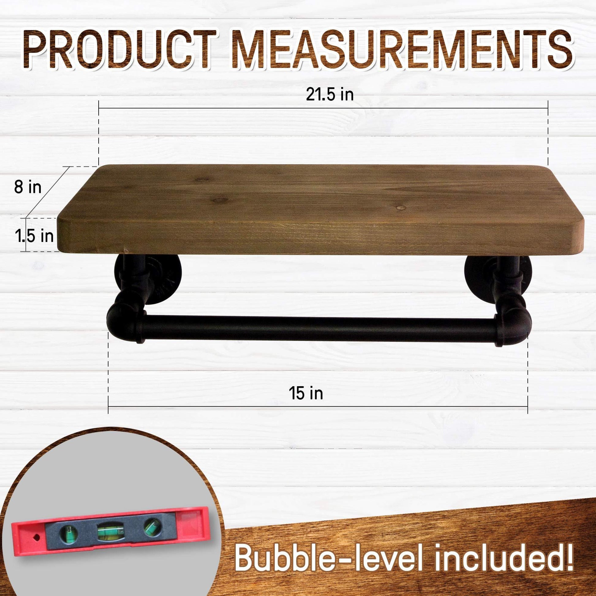 The best industrial pipe shelves with towel rack diy floating wood shelves and metal bracket pipes rustic mounted wall shelf for bathroom kitchen living room bedroom decorative farmhouse shelving units
