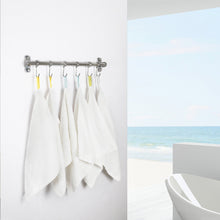 Great webi kitchen sliding hooks solid stainless steel hanging rack rail with 14 utensil removable s hooks for towel pot pan spoon loofah bathrobe wall mounted 2 packs