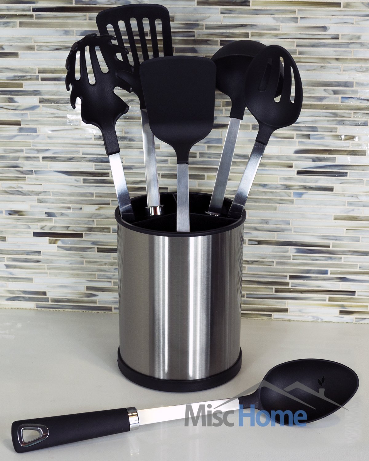 Shop for stainless steel kitchen utensil holder rotating cooking utensil holder made from fingerprint resistant brushed stainless steel