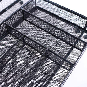 Results szat pro mesh silverware cutlery tray drawer organization kitchen storage flatware utensil organizer for knives spoons forks black expandable
