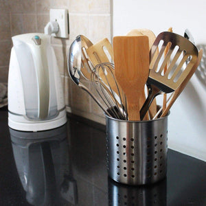 Discover the best utopia kitchen utensil holder utensil container 5 x 5 3 utensil crock flatware caddy brushed stainless steel cookware cutlery utensil holder